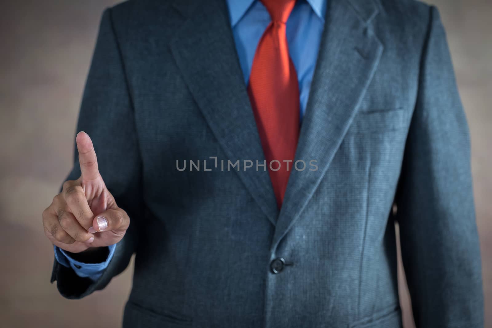 Businessman working on a virtual screen of the future. Business Stock graph concept.