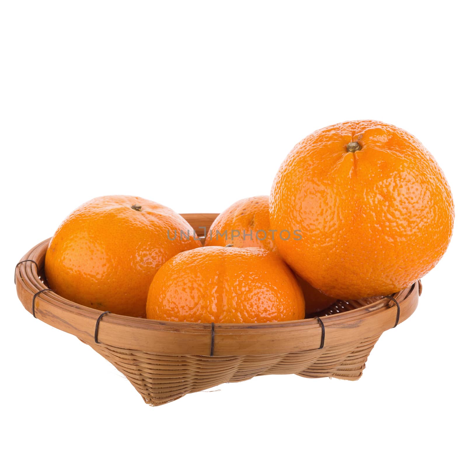 fresh orange fruit isolated on white background by kaiskynet