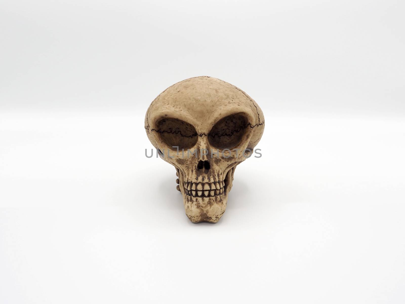Alien skull toy model which made from plastic racin by hand  by gnepphoto