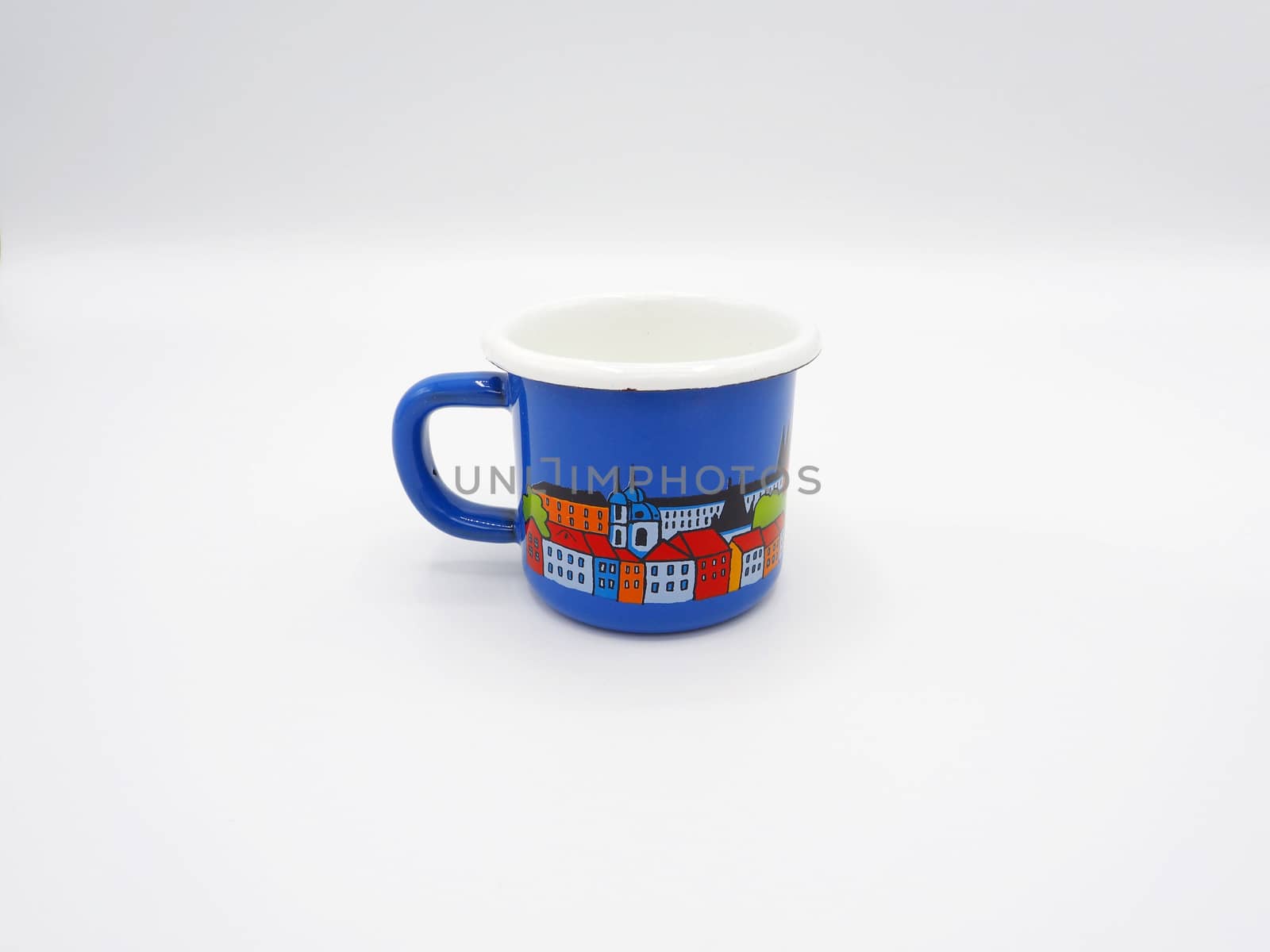 Small tiny and blue colour with hand made art souvenir coffee cu by gnepphoto