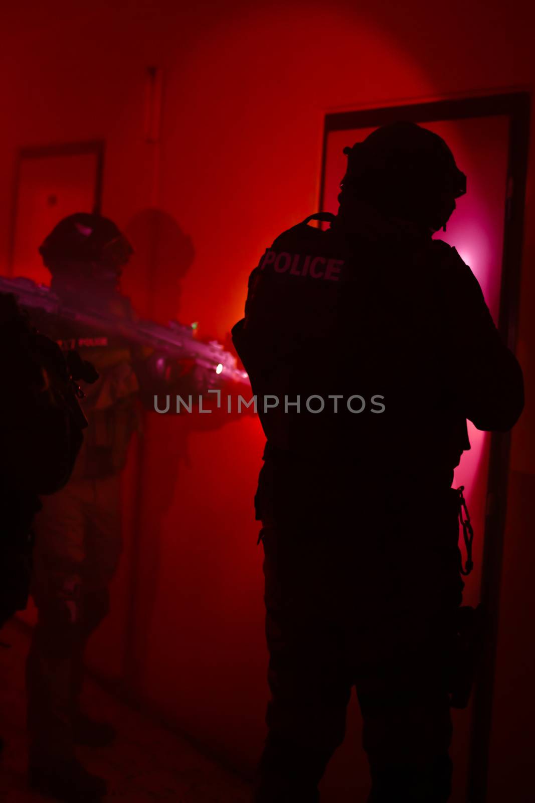 A special police unit during the liberation of the hostages from the building by Edophoto