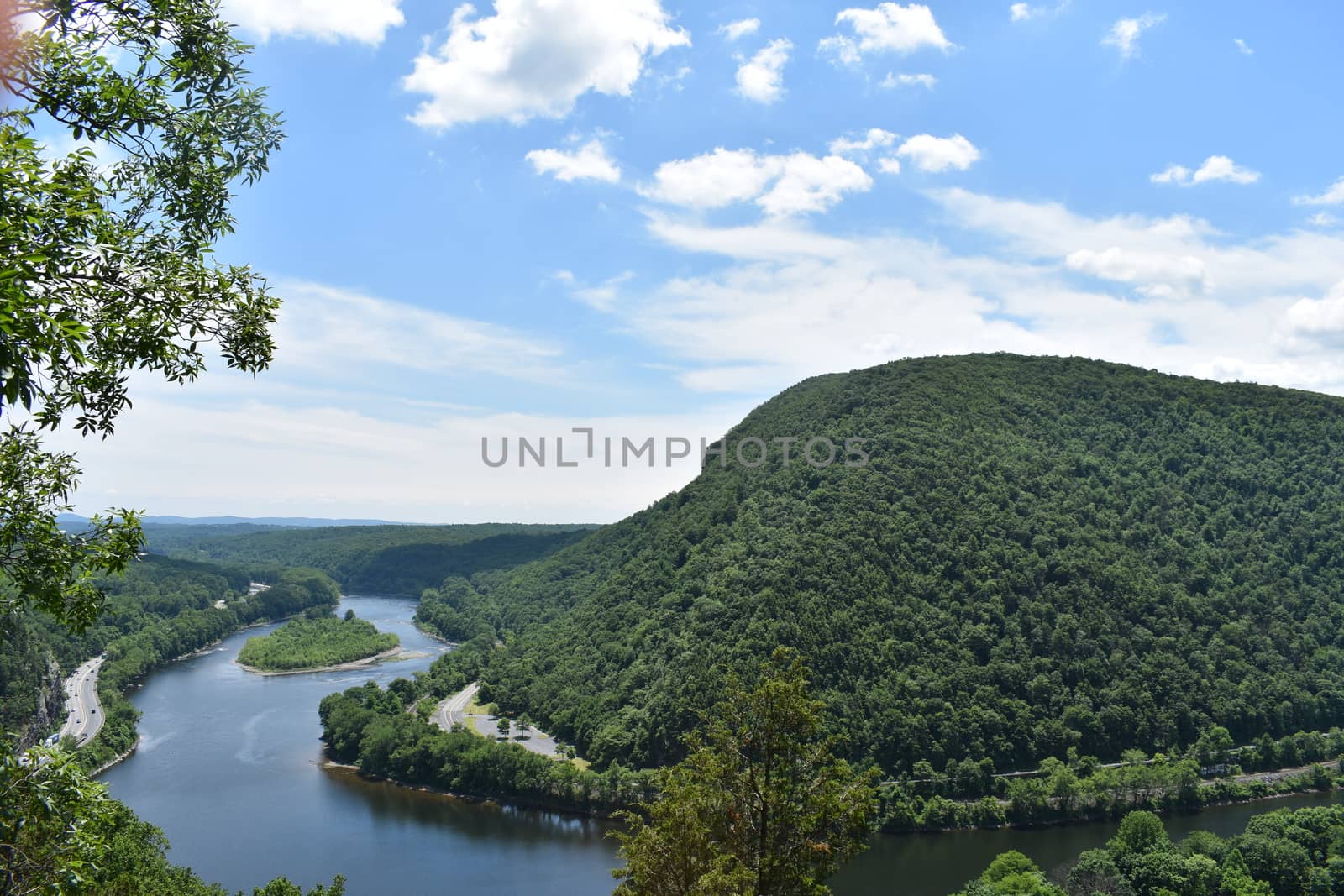 Looking Down from Mount Tammany at a Mountain and a River