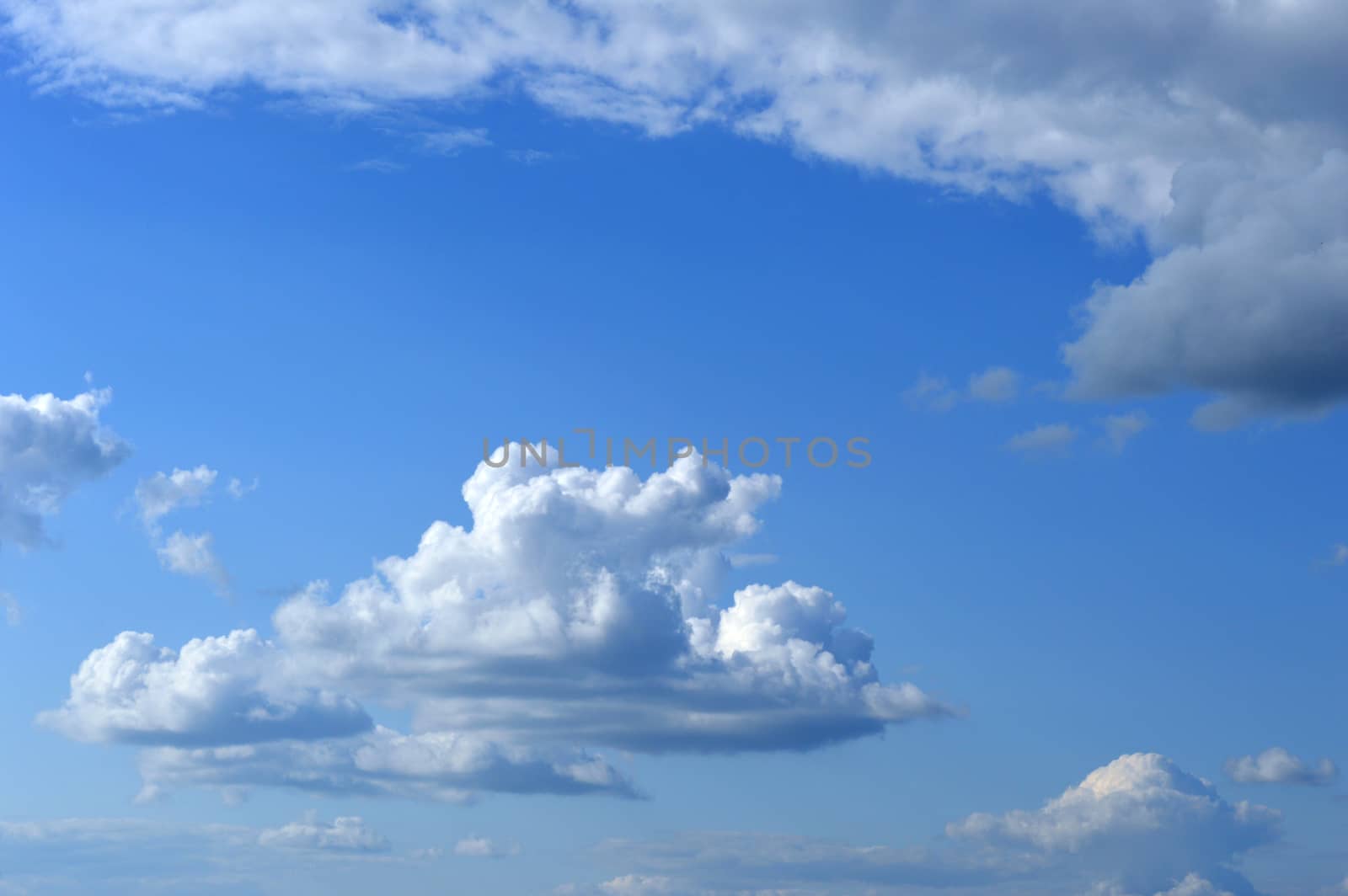 Beautiful summer sky with clouds, air nature