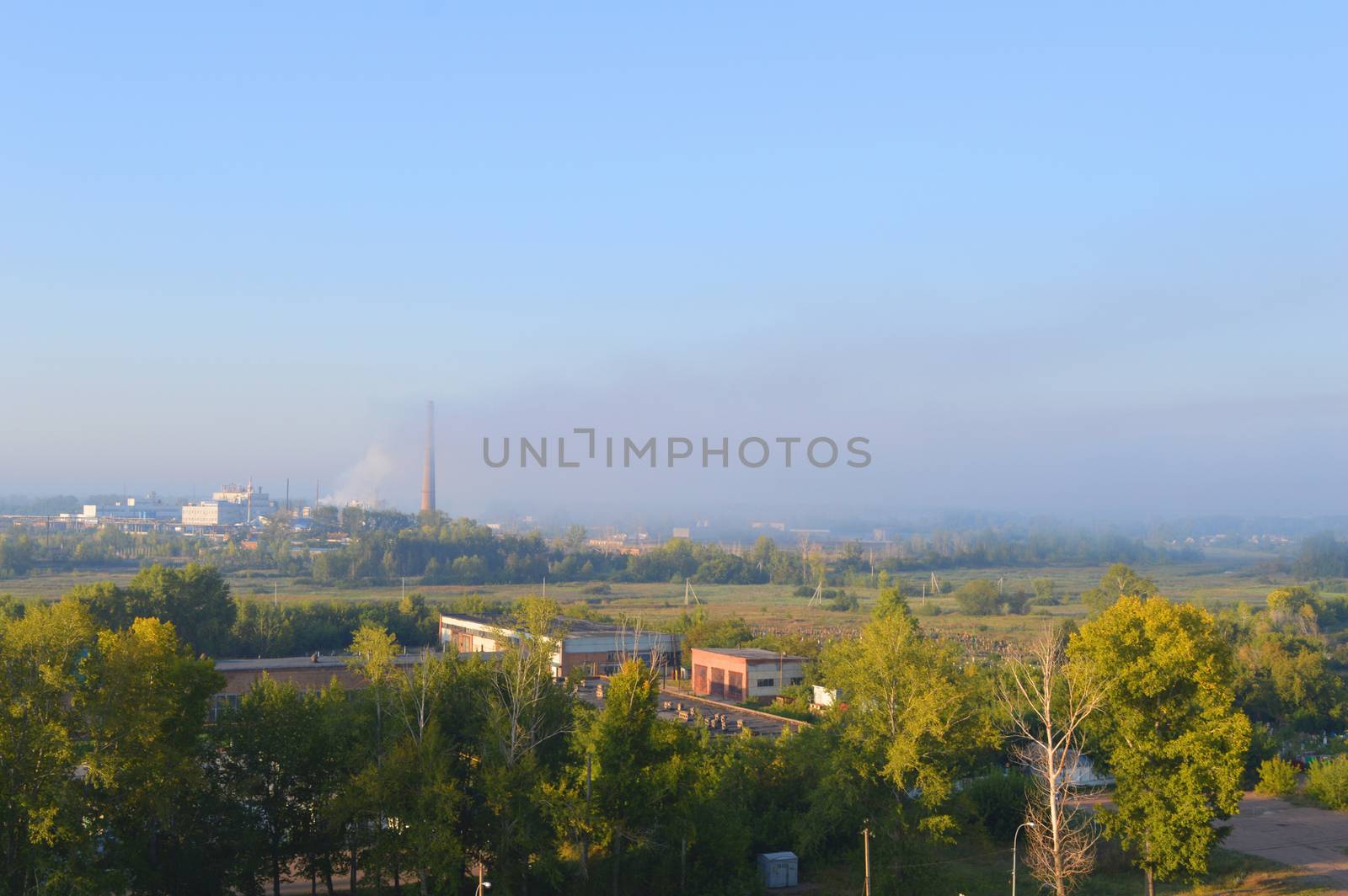 industrial landscape with chemical factory