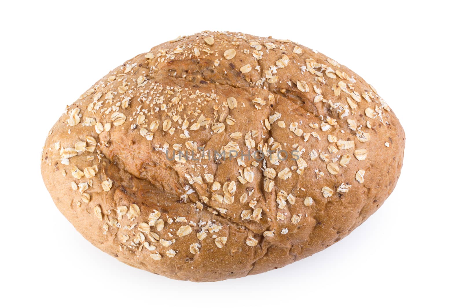 freshly baked bread isolated on white background by kaiskynet