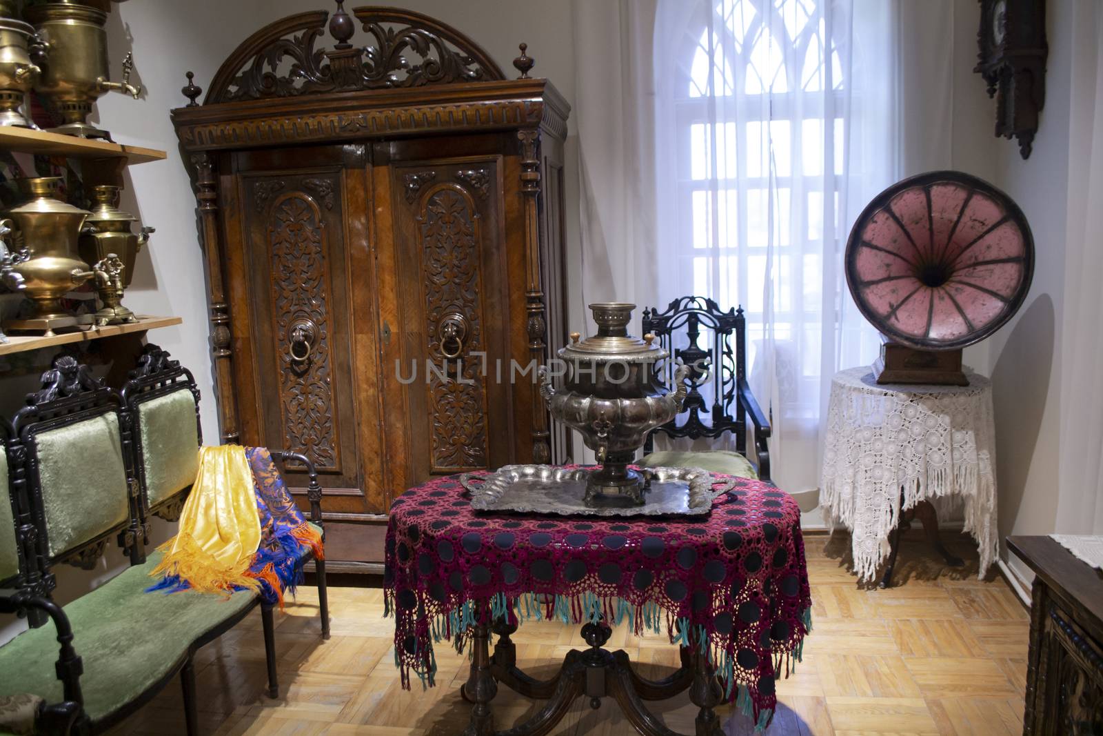 Interior view of living room from the 19th century. Belarus