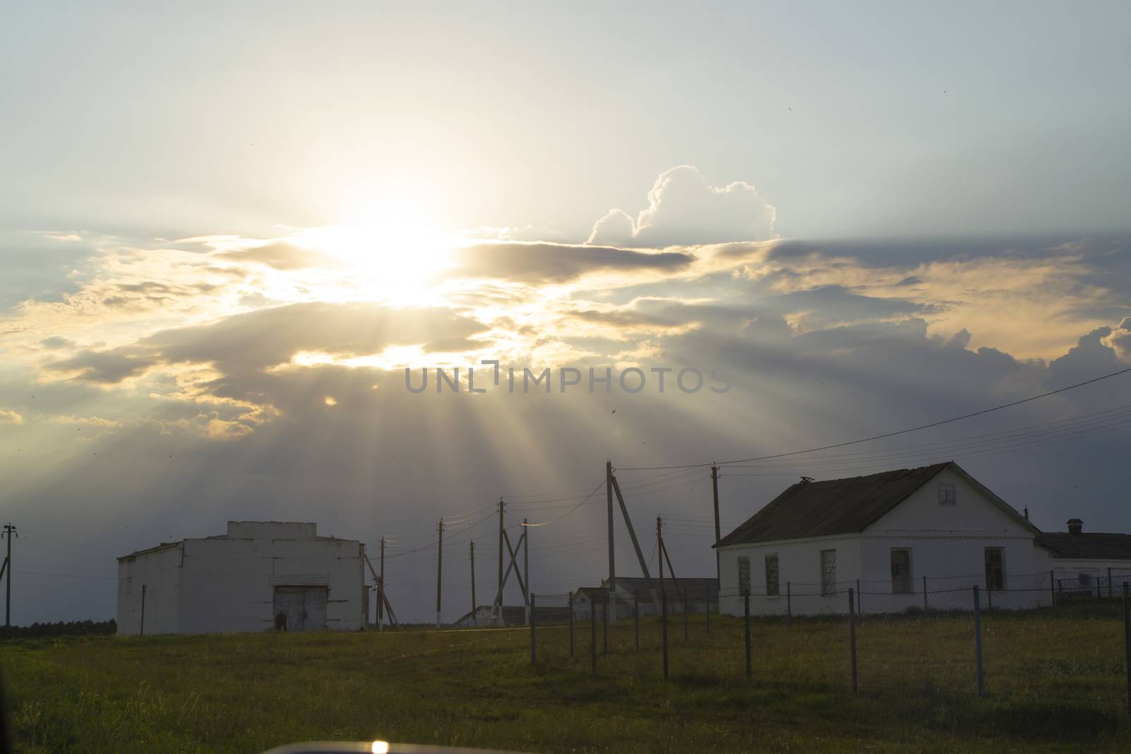 clouds, sun and sky before sunset background. Conceptual sunset