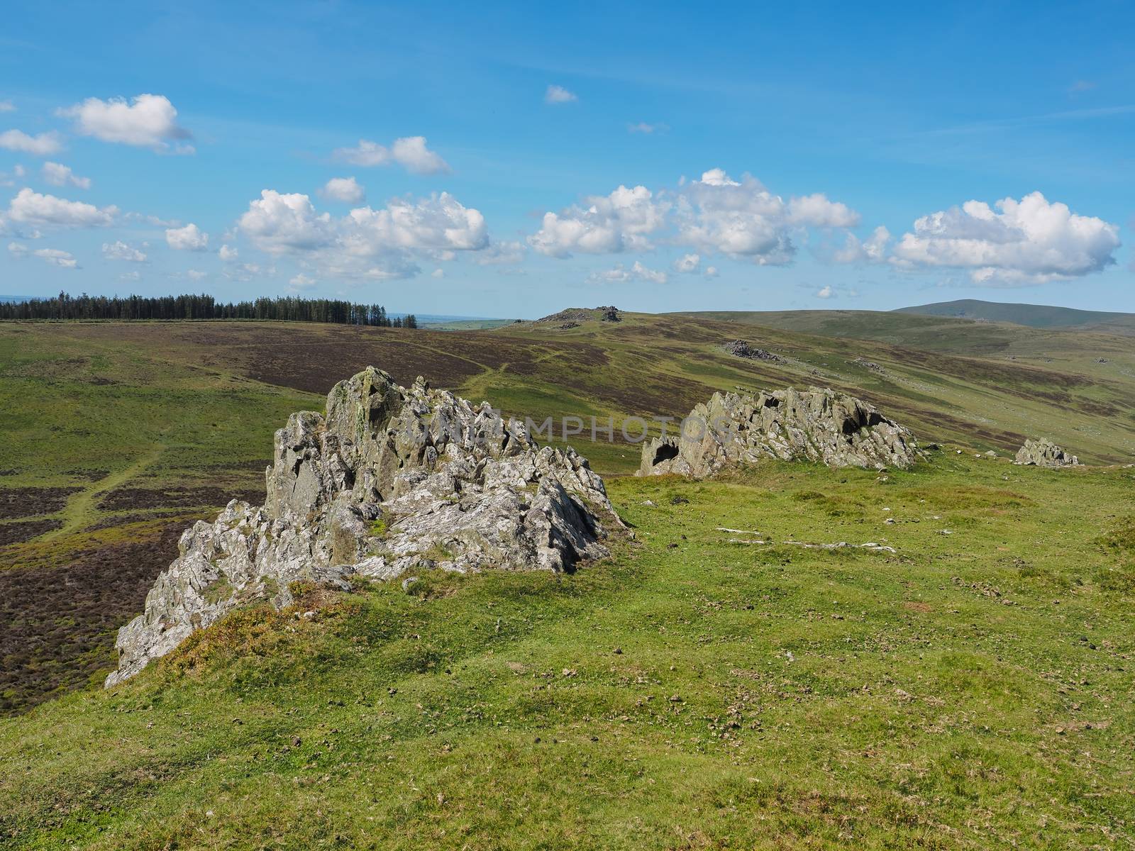 View from Foel Drygarn hill fort looking to Preseli Hills, Pembrokeshire, Wales by PhilHarland