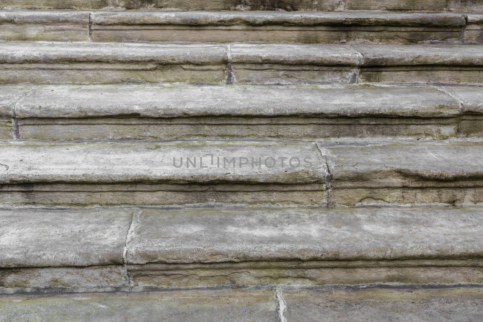 Details of the ancient stairs in a medieval italian church.