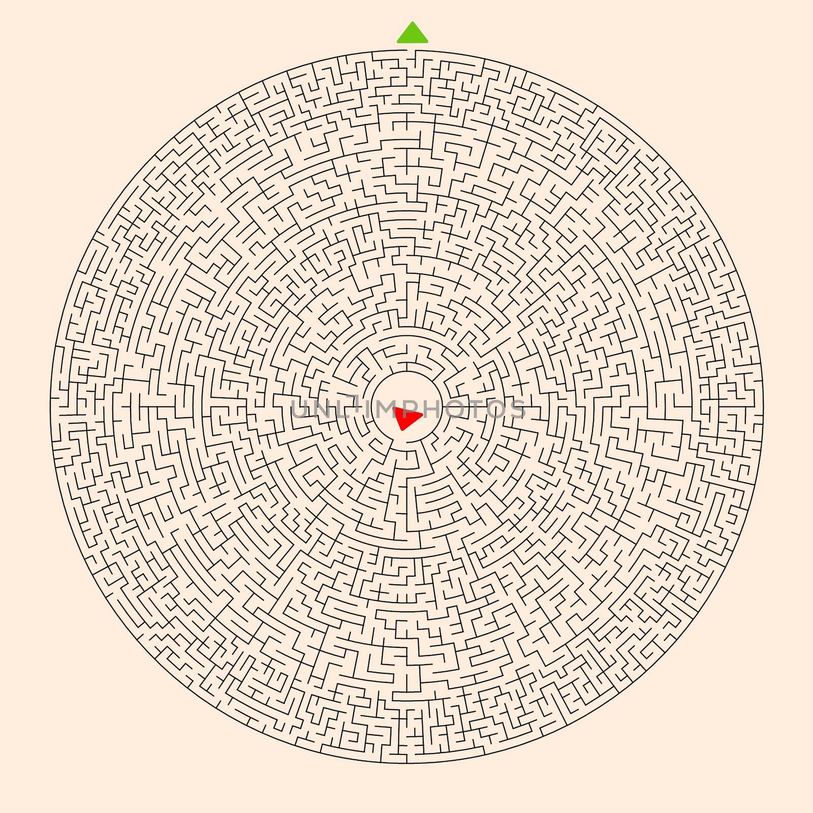 Hard Circle Maze Template by hamik