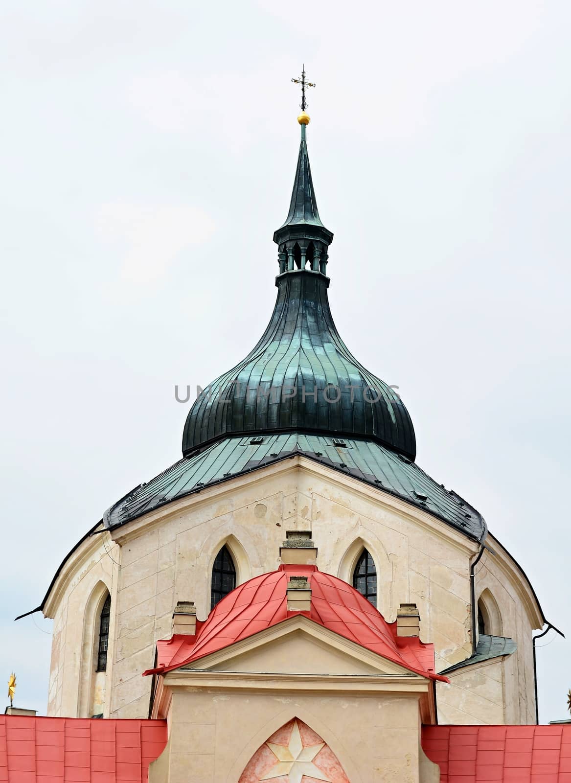 Church of St. John of Nepomuk on Zelena Hora (UNESCO monument). It was built in baroque gothic style and was designed by architect Jan Blazej Santini-Aichel. It is placed near Zdar nad Sazavou town at Moravia in Czech Republic. 