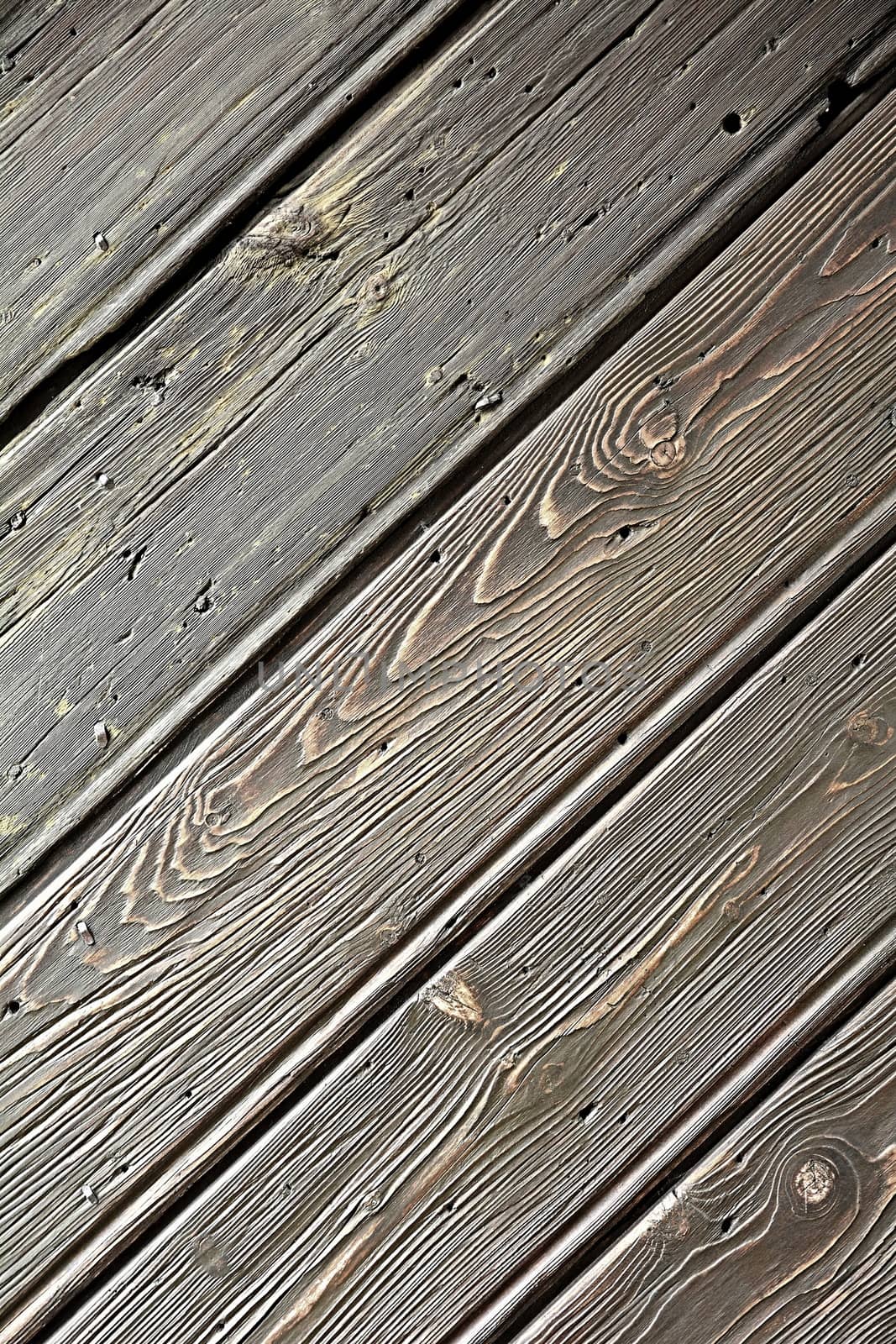 Texture of an Old Brown Wood Surface with Oblique Grainy Natural Pattern.