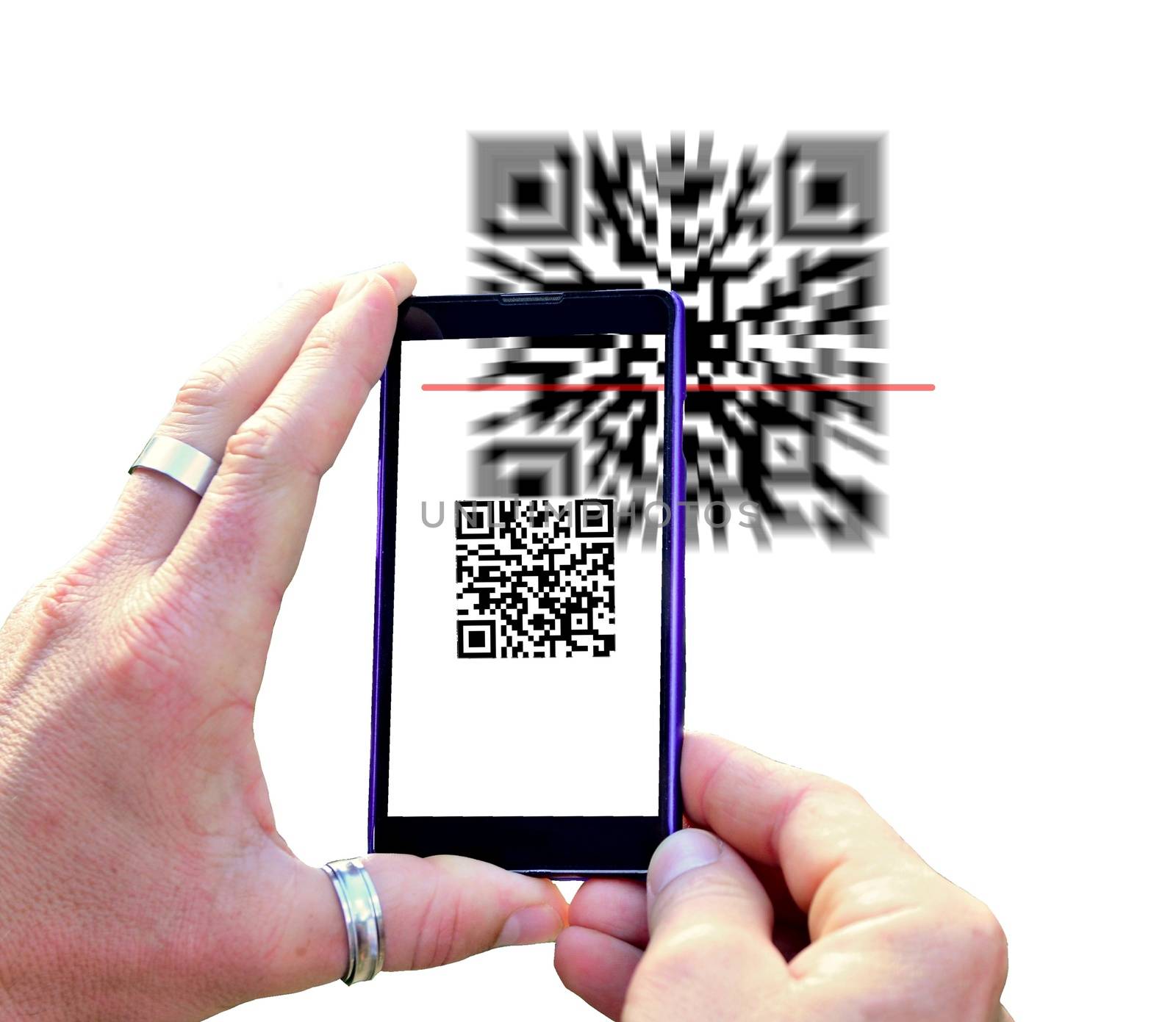 Scanning QR code with mobile phone. by hamik