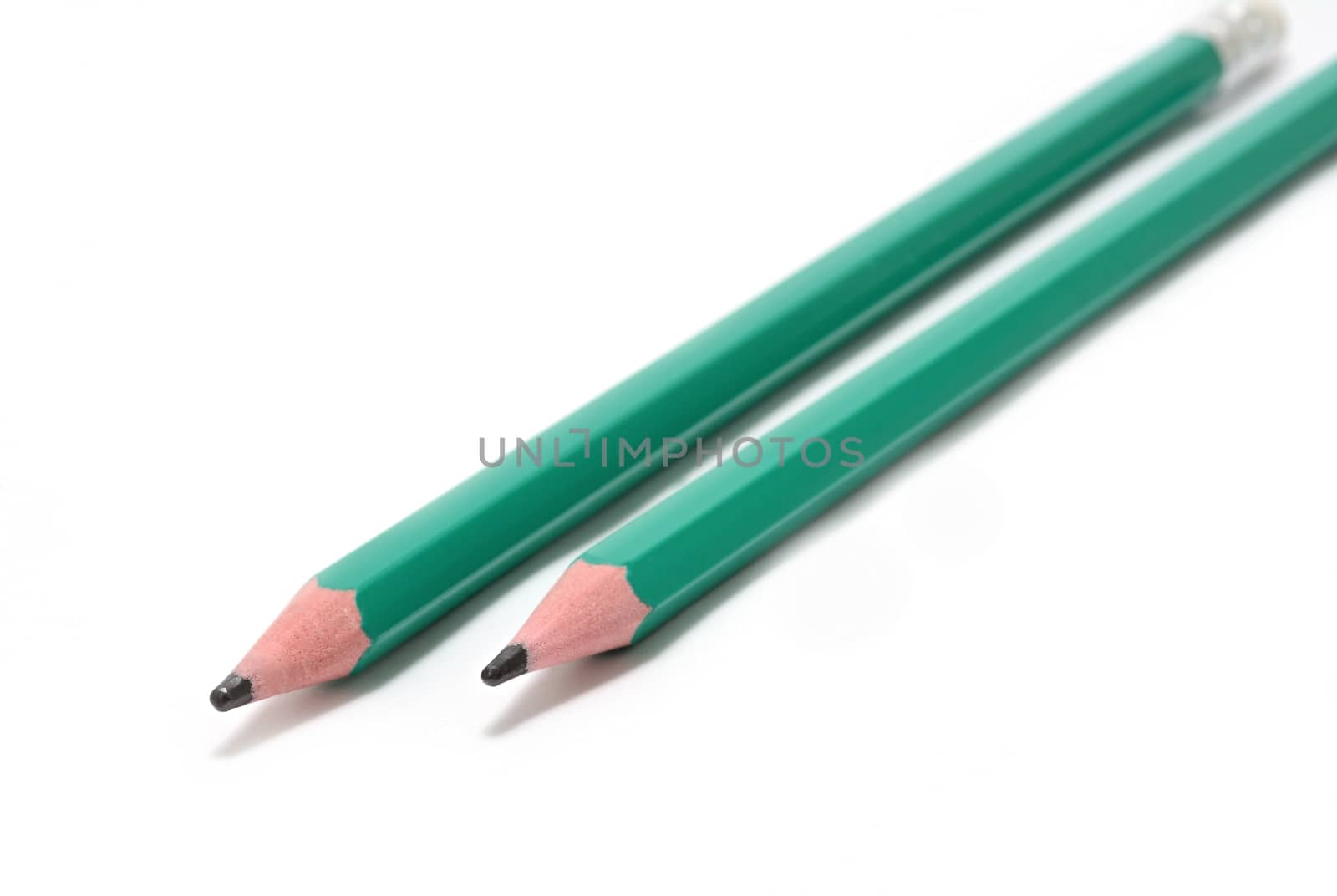 Pencils on white background by hamik