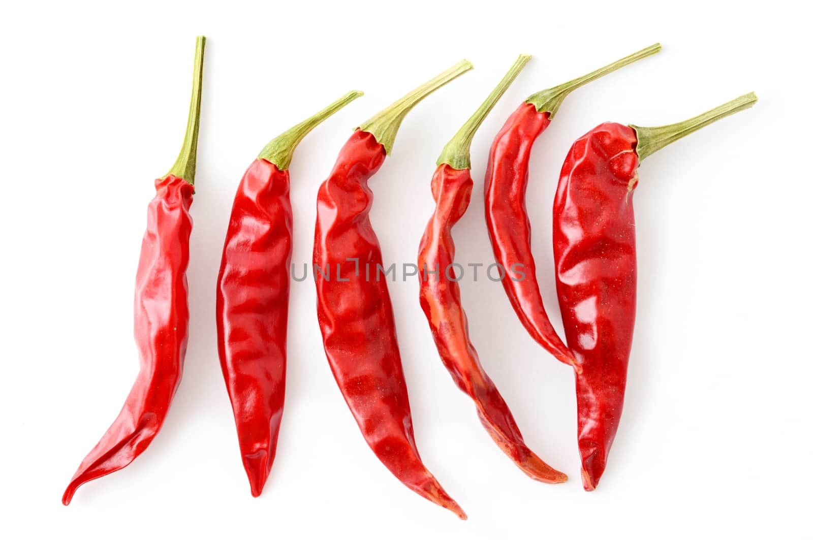Dried red hot chilli peppers. by hamik
