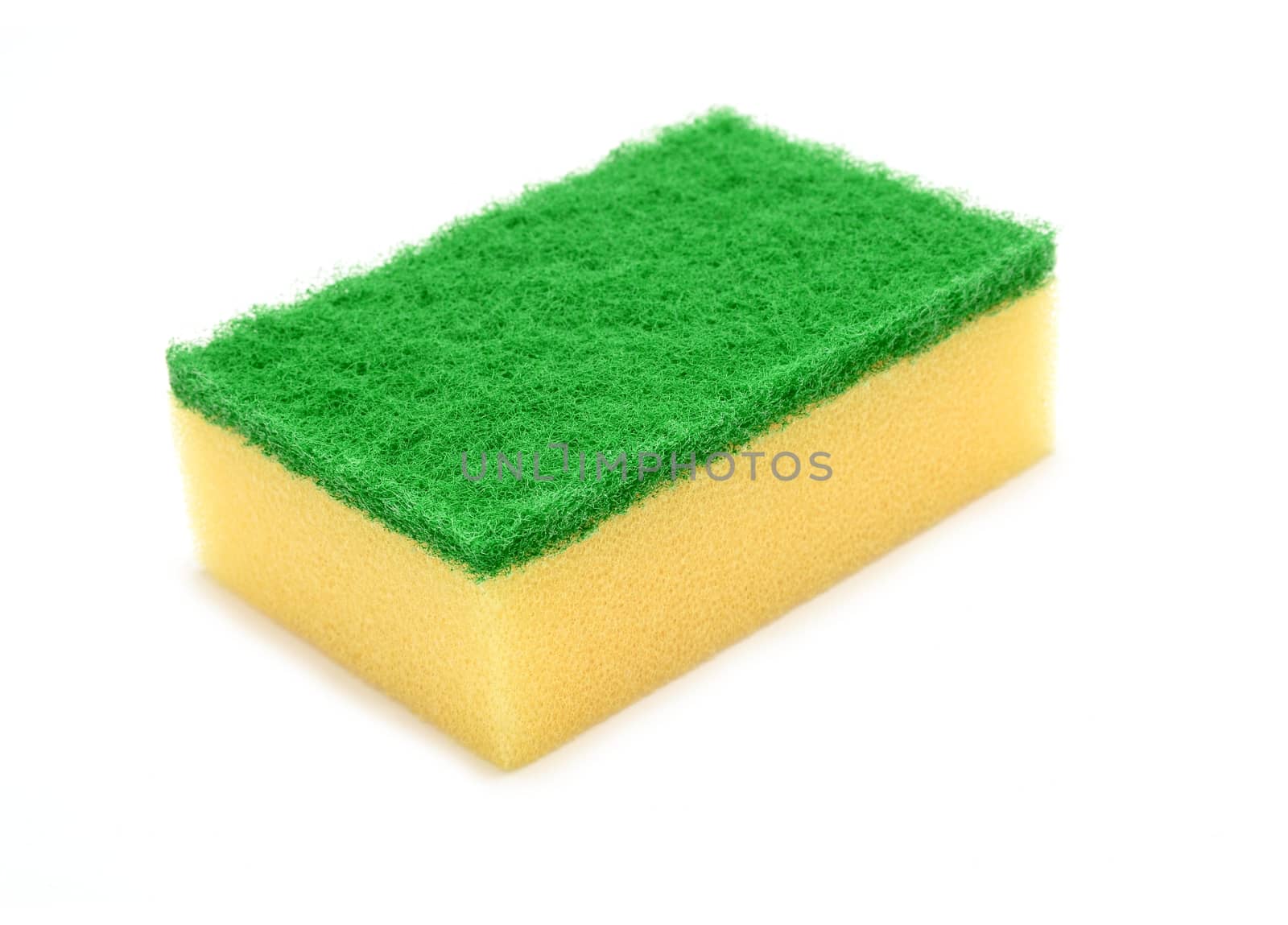 Washing kitchen sponge over white background. by hamik