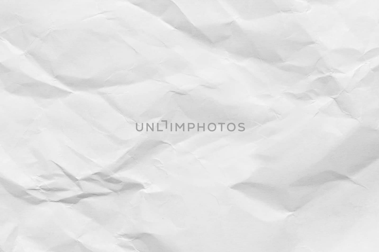 Full frame texture of blank crumpled and wrinkled white paper background.