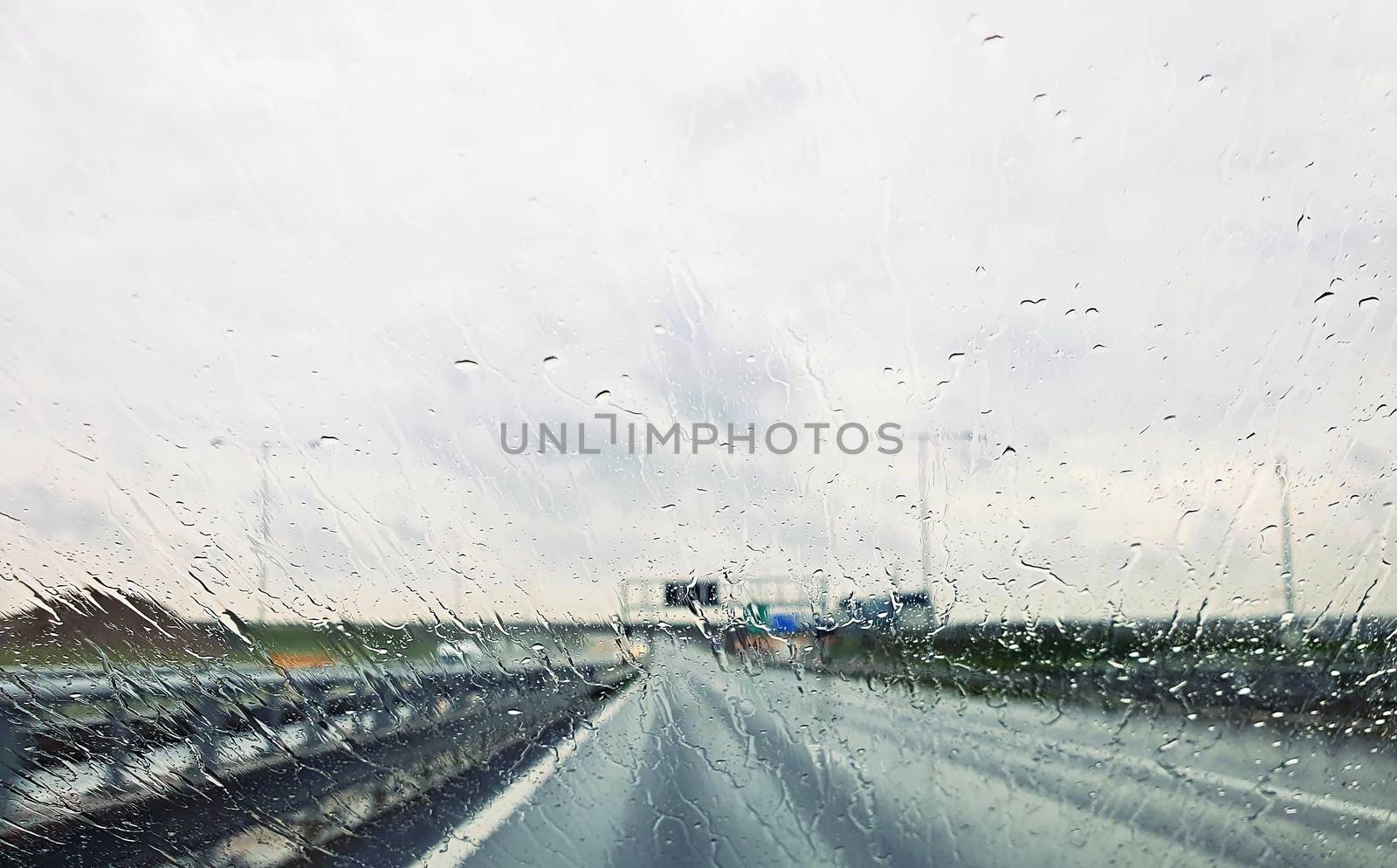 Driving a car in the rain storm. by hamik