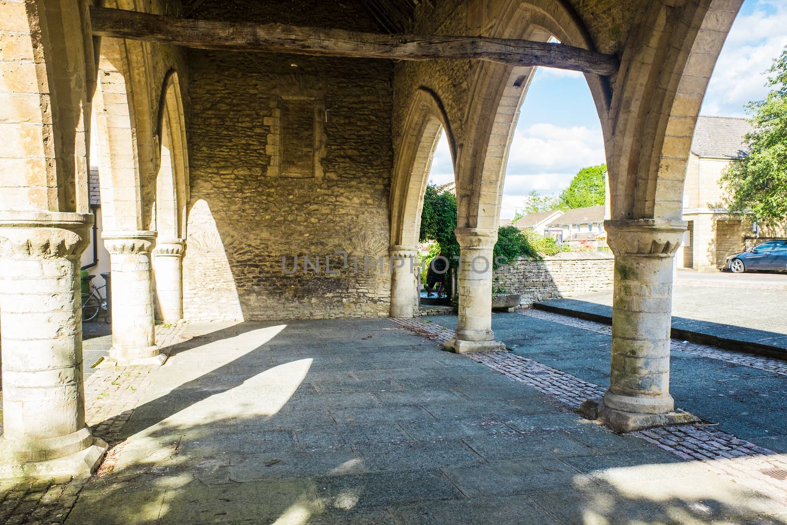 Sunlight streams into the historic Cloisters in the Cotswolds by paddythegolfer