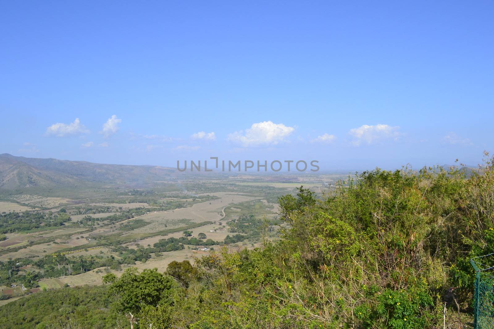 Landscape and scenery of the surroundings of Trinidad, Cuba, as seen from viewpoint Cerro de la Vigia. Travel and Tourism.