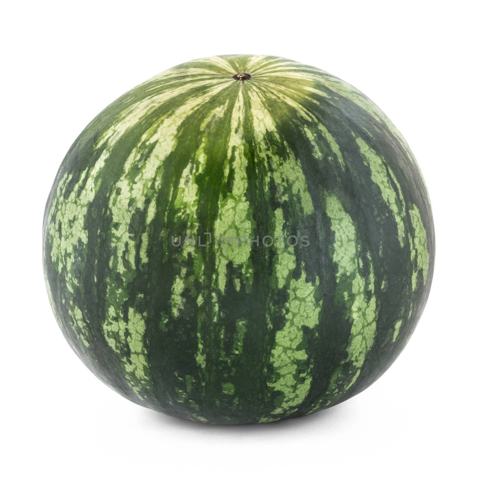 An a large and integrates watermelon, isolated on white background.