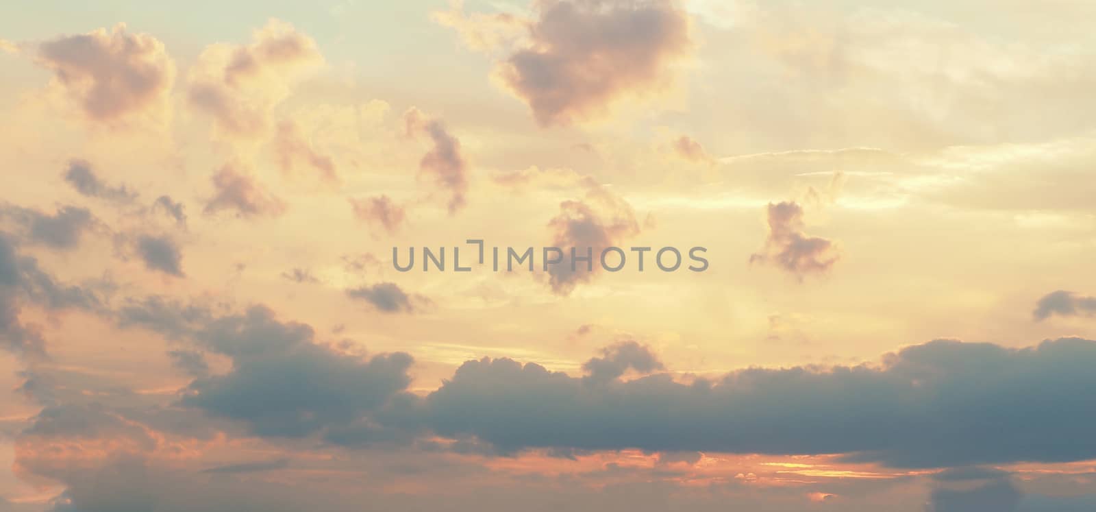 yellow pink clouds sky background by Henkeova