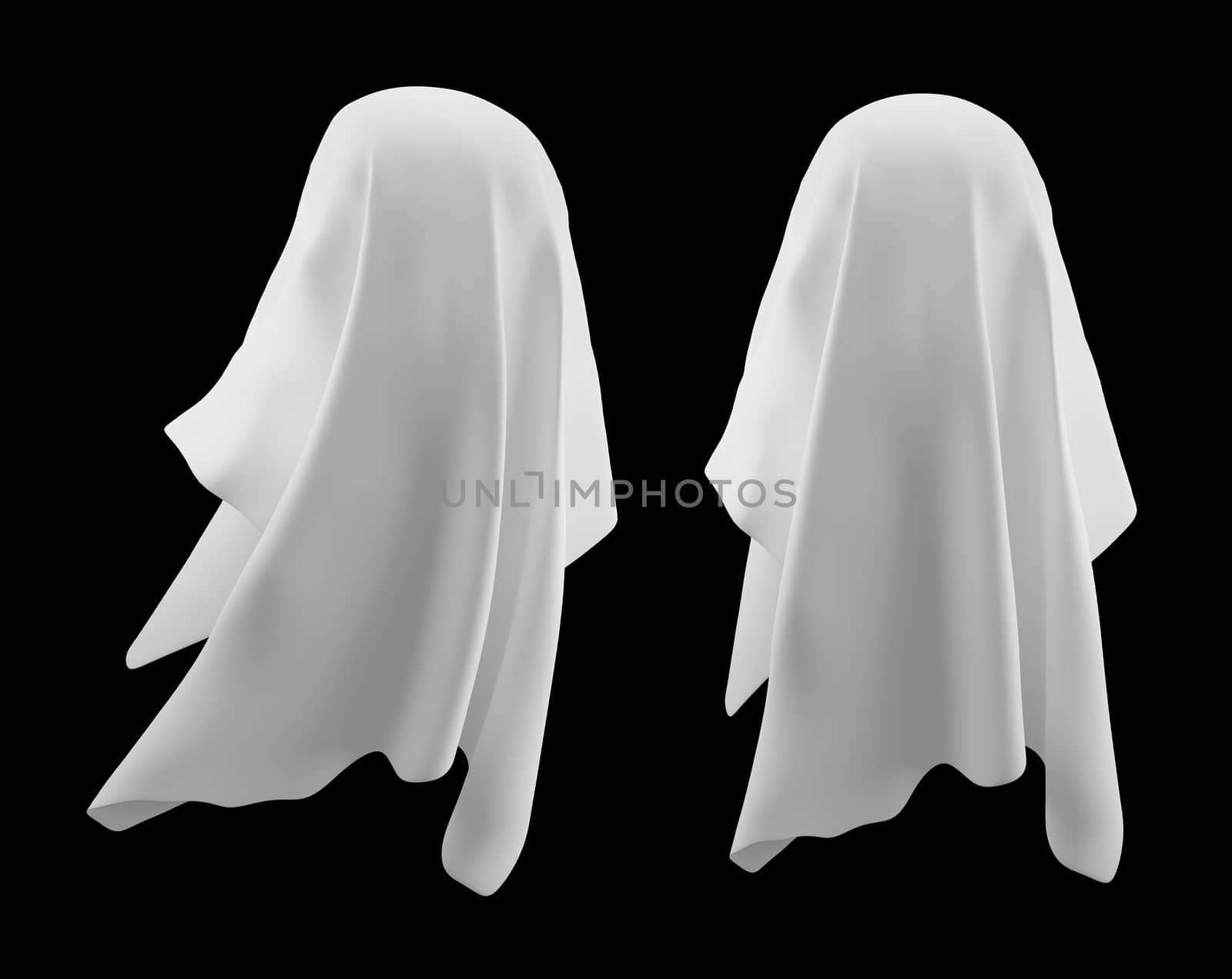Ghost isolated on black background 3D render by Myimagine