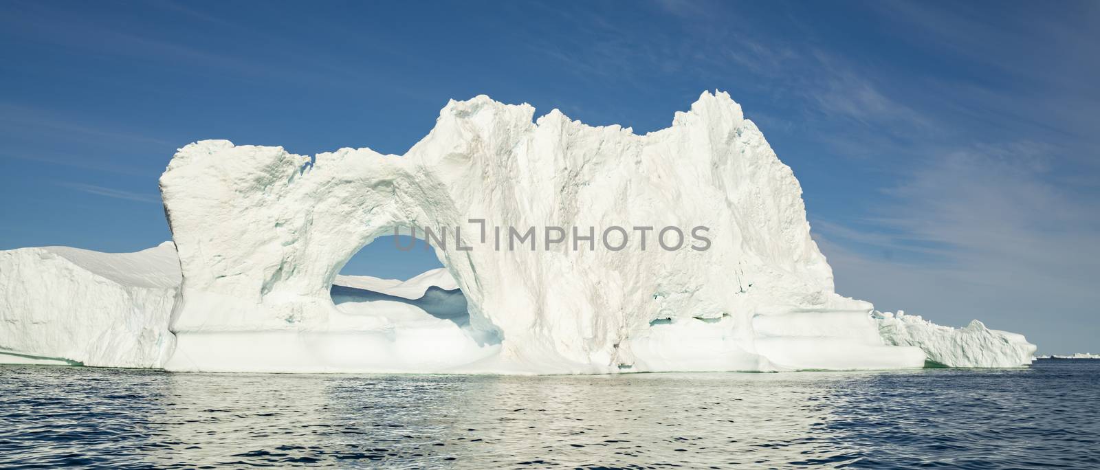 Global warming and climate change concept. Arctic icebergs in Greenland, drone view by Maridav