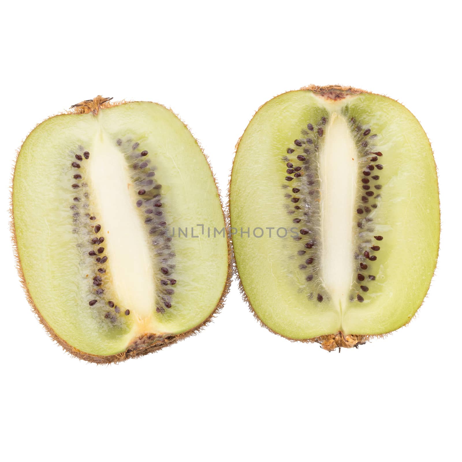 Slice of kiwi isolated on white background, top view by kaiskynet