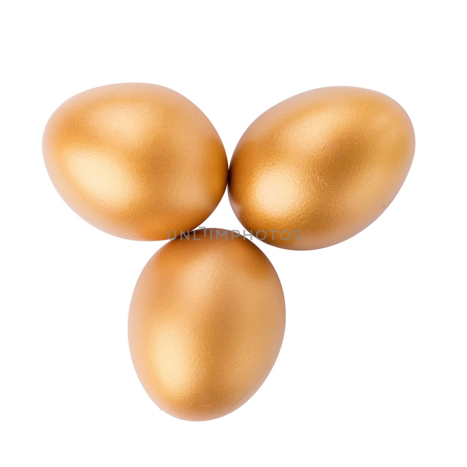Golden Egg isolated on a white background.