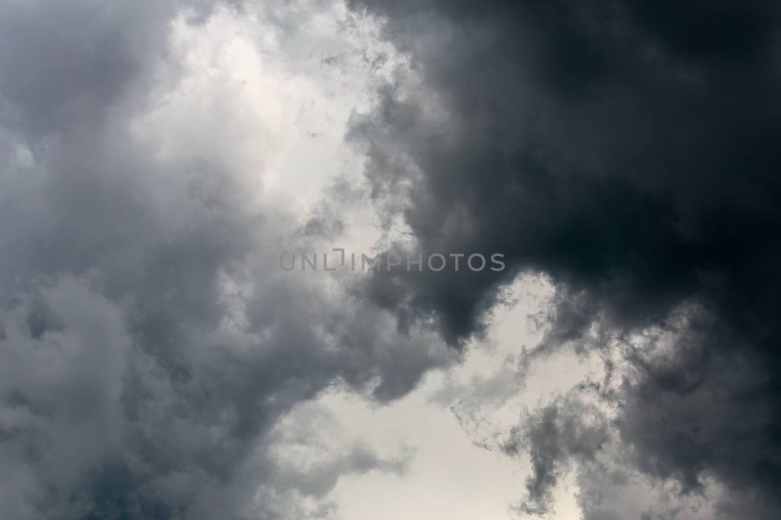 gray incoming storm clouds dark closeup backdrop, captured on 100 mm telephoto lens
