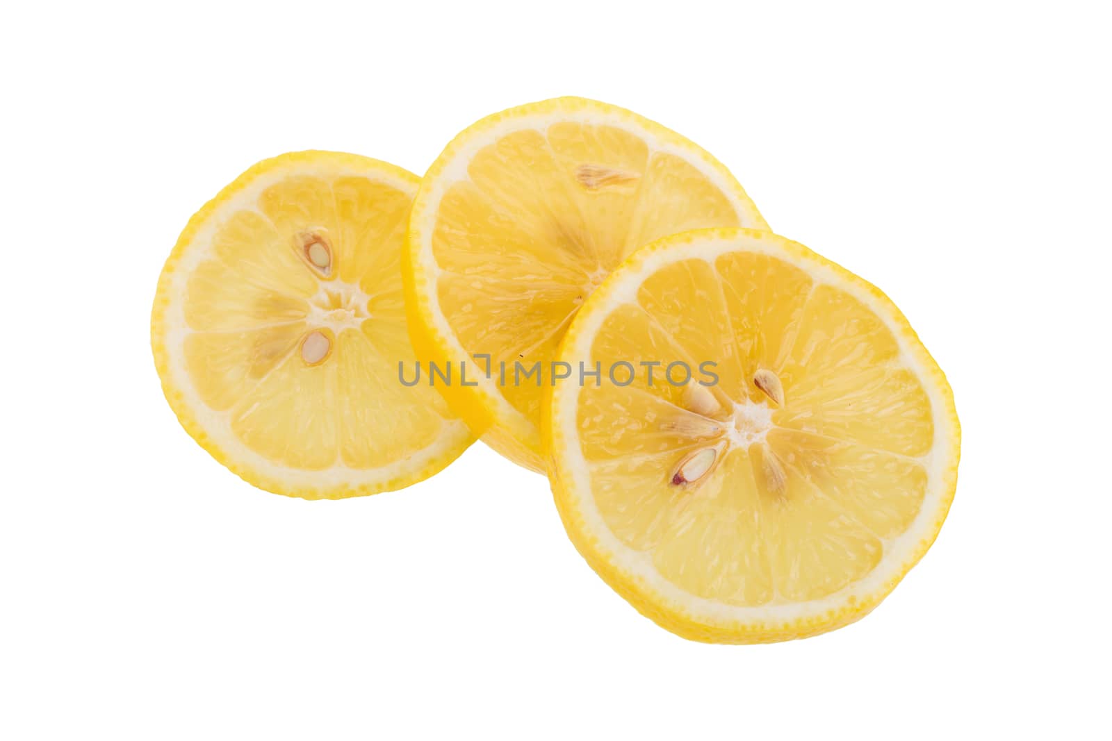 yellow lemon isolated on over white background.