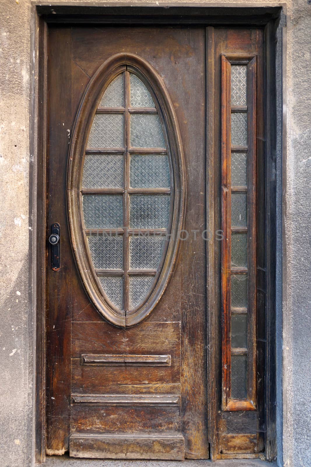 vintage entrance wooden brown door with glass by Annado