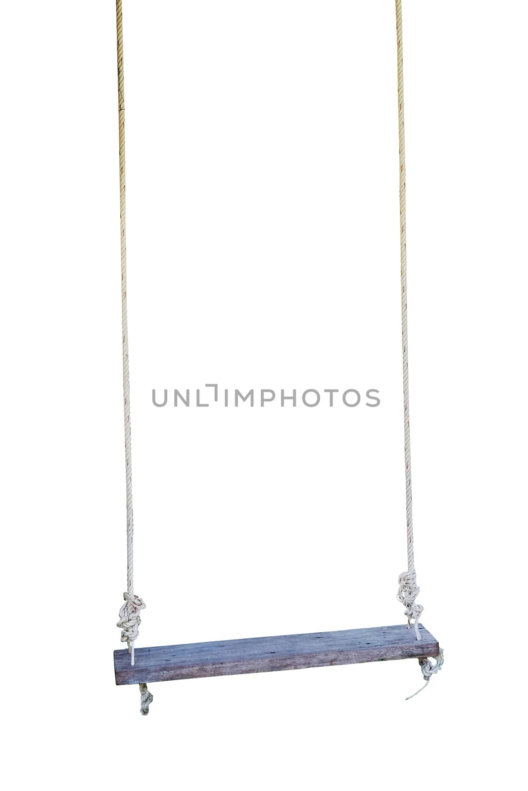Wood swing Isolated on white background by Surasak
