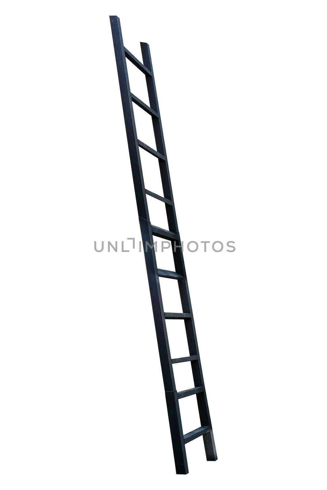 black ladder on white background by Surasak