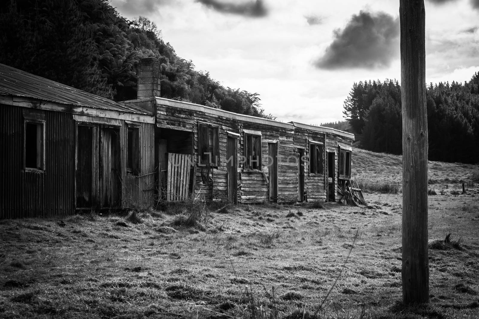 Old farm buildings left to deteriorate make a rustic old-world image.