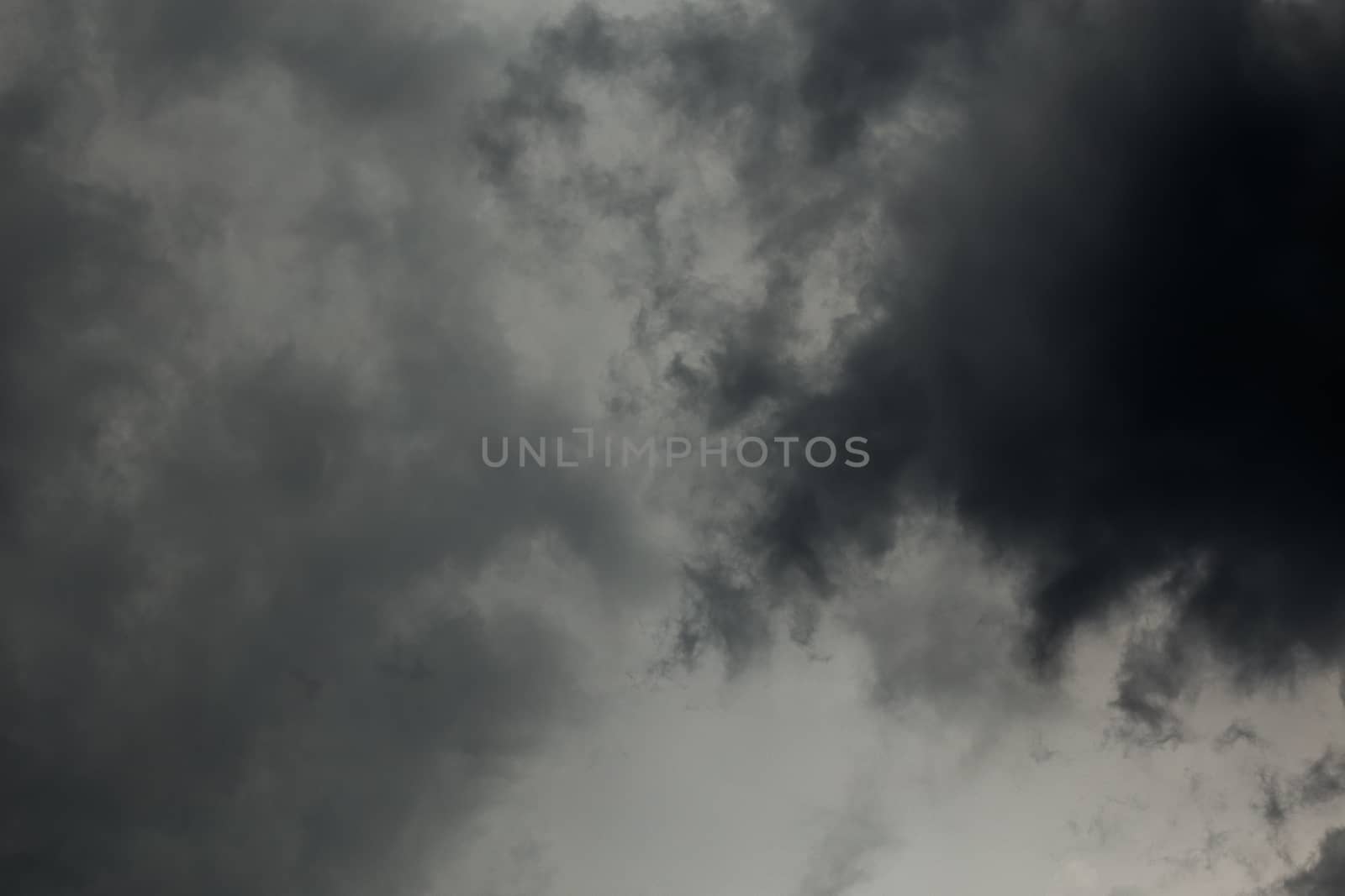 gray incoming storm clouds dark closeup backdrop, captured on 100 mm telephoto lens