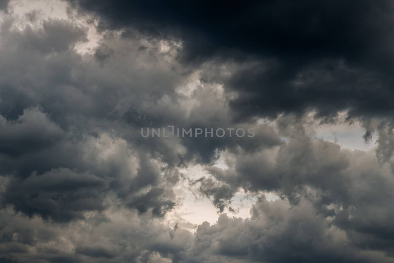 grey incoming storm clouds dark closeup backdrop, captured with normal lens