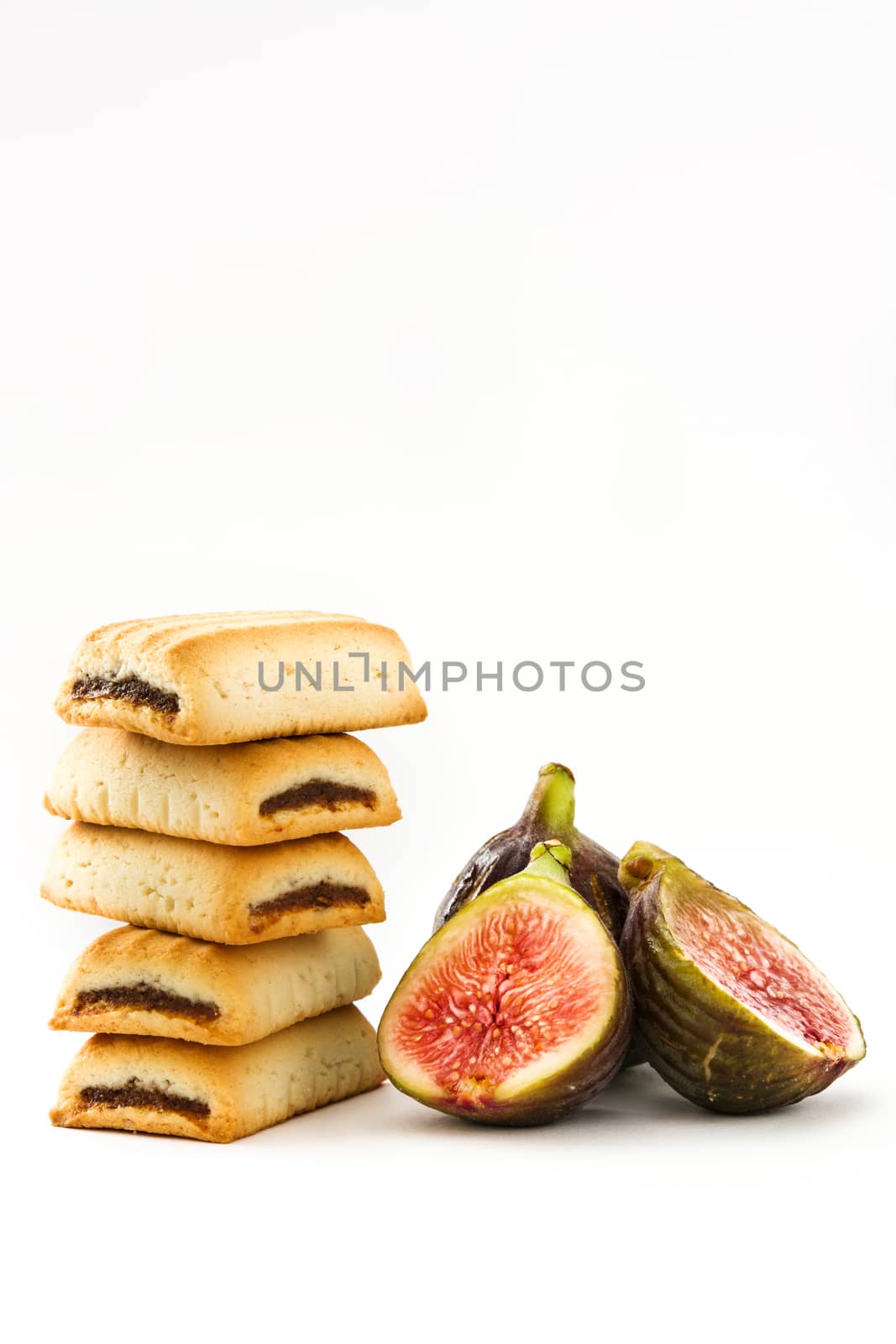 Fig cookies isolated on white background