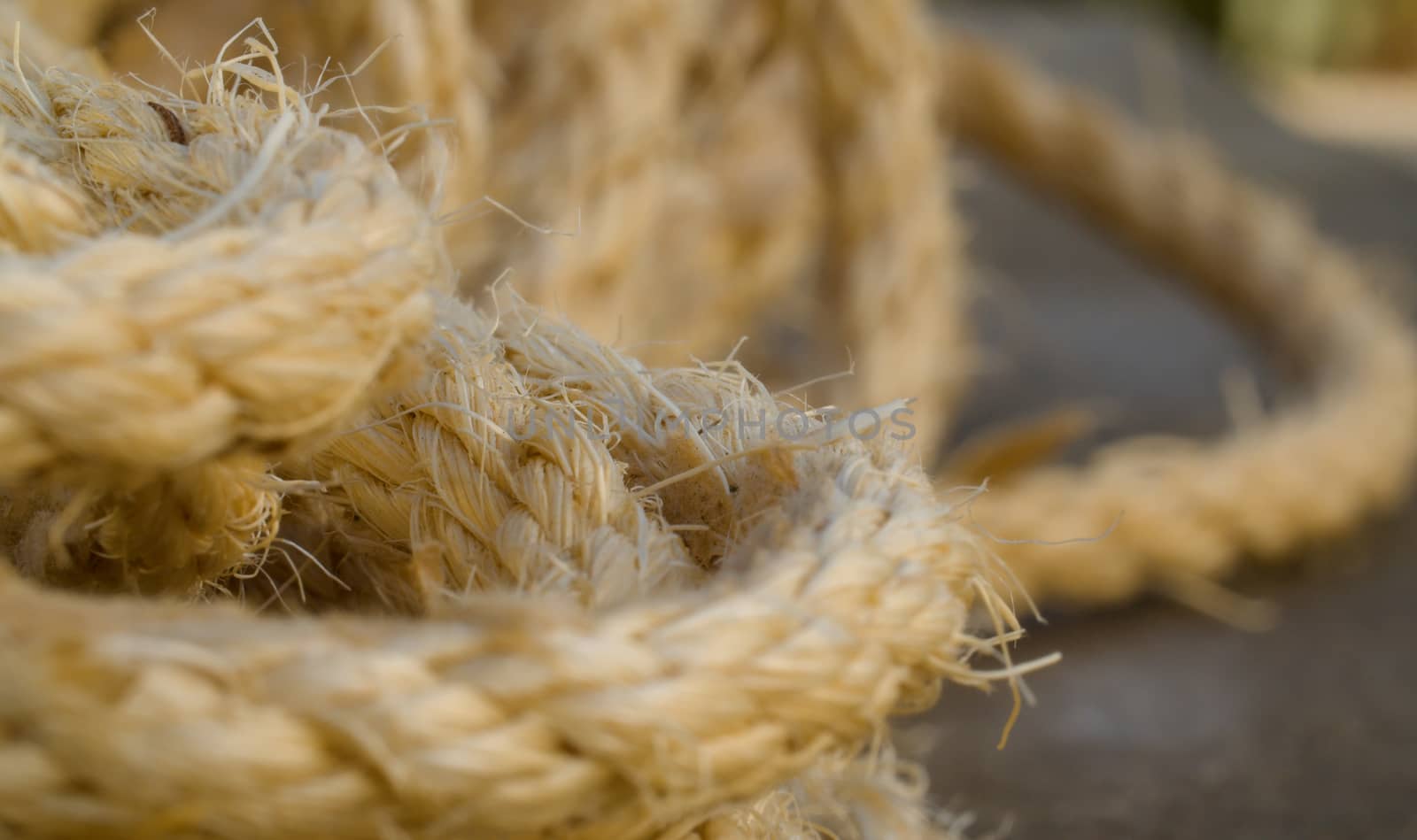 Jute rope extreme close-up. Natural eco-friendly materials for handcrafted. Macro shooting
