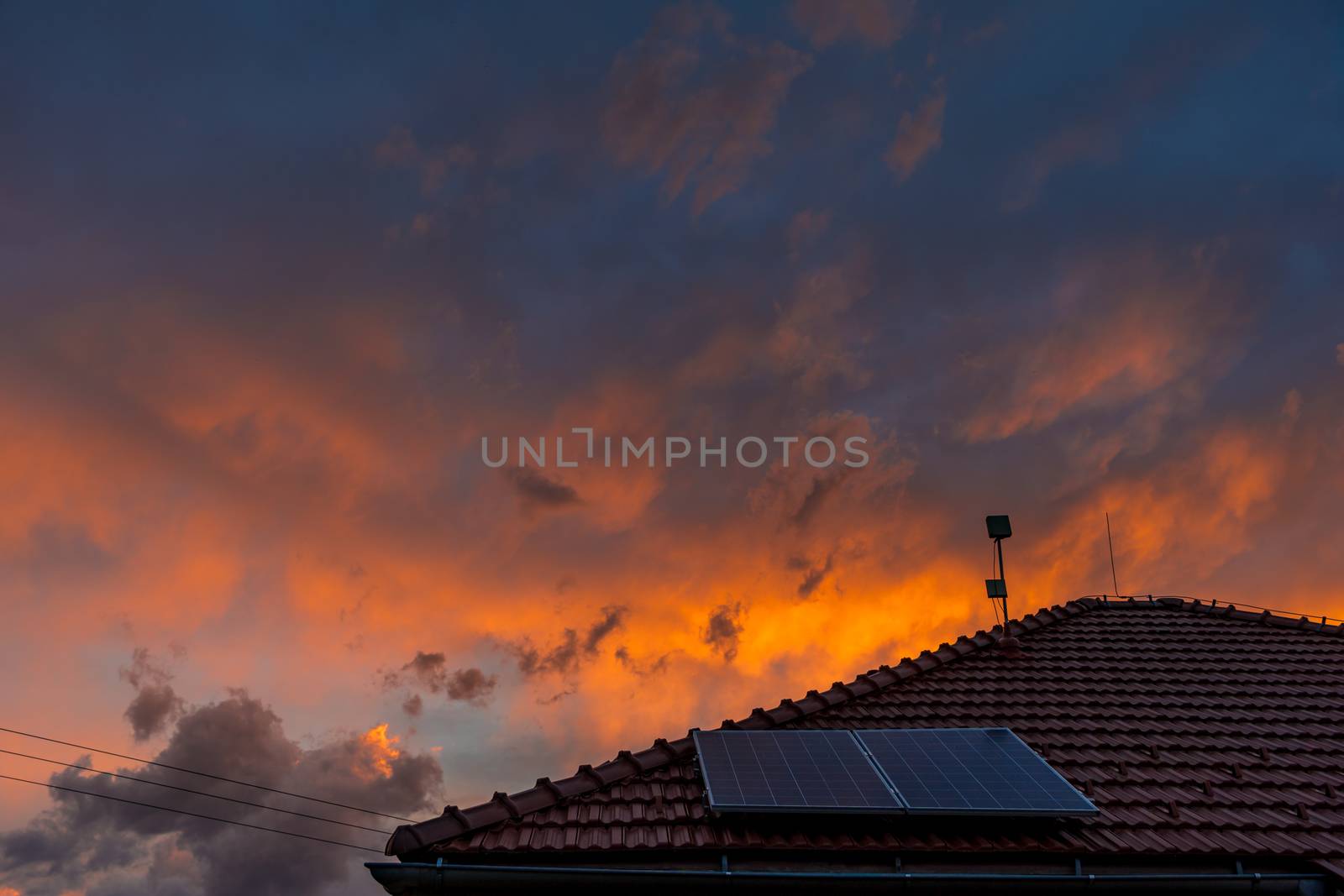 sunset plays with colors in the sky and clouds.