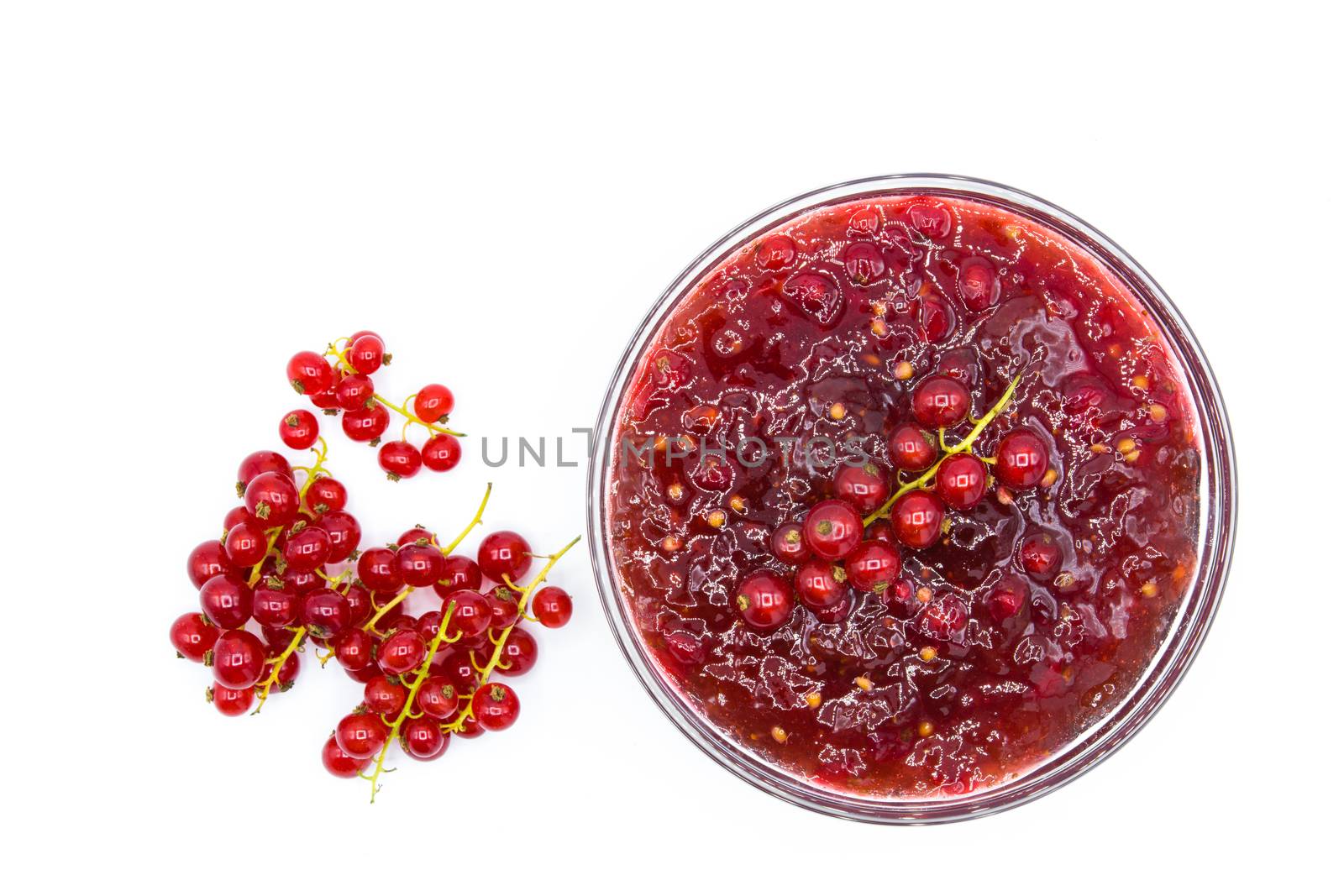 Cranberry sauce in bowl for Thanksgiving dinner isolated on white background by chandlervid85