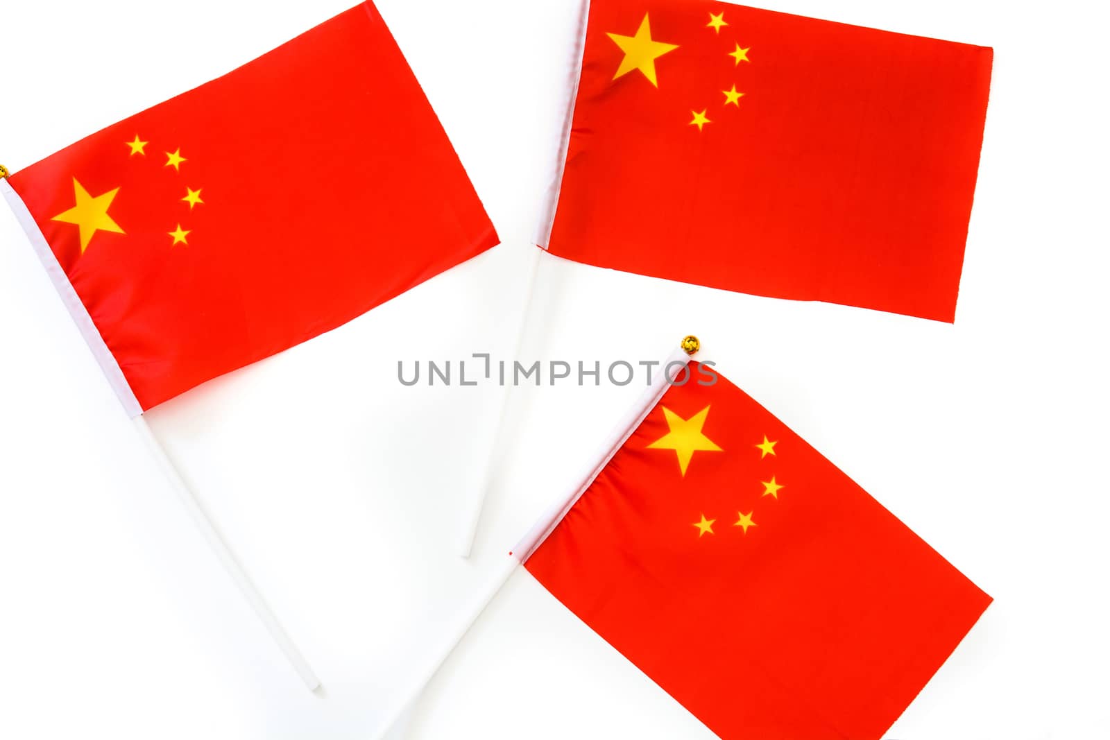 Chinese flag isolated on white background by chandlervid85