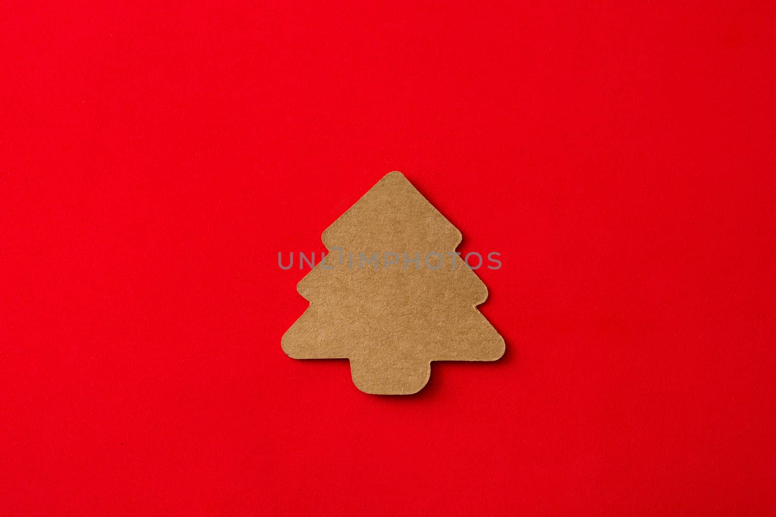 Christmas tree label on red background by chandlervid85
