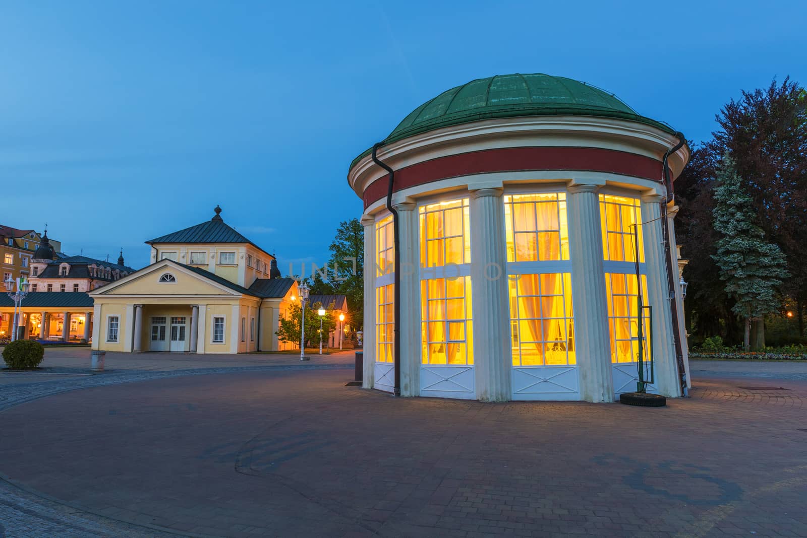 Frantisek Pavilion which houses Frantisek mineral spring belongs to the oldest and most famous structures in Frantiskovy Lazne Spa town in the North Czech Republic.