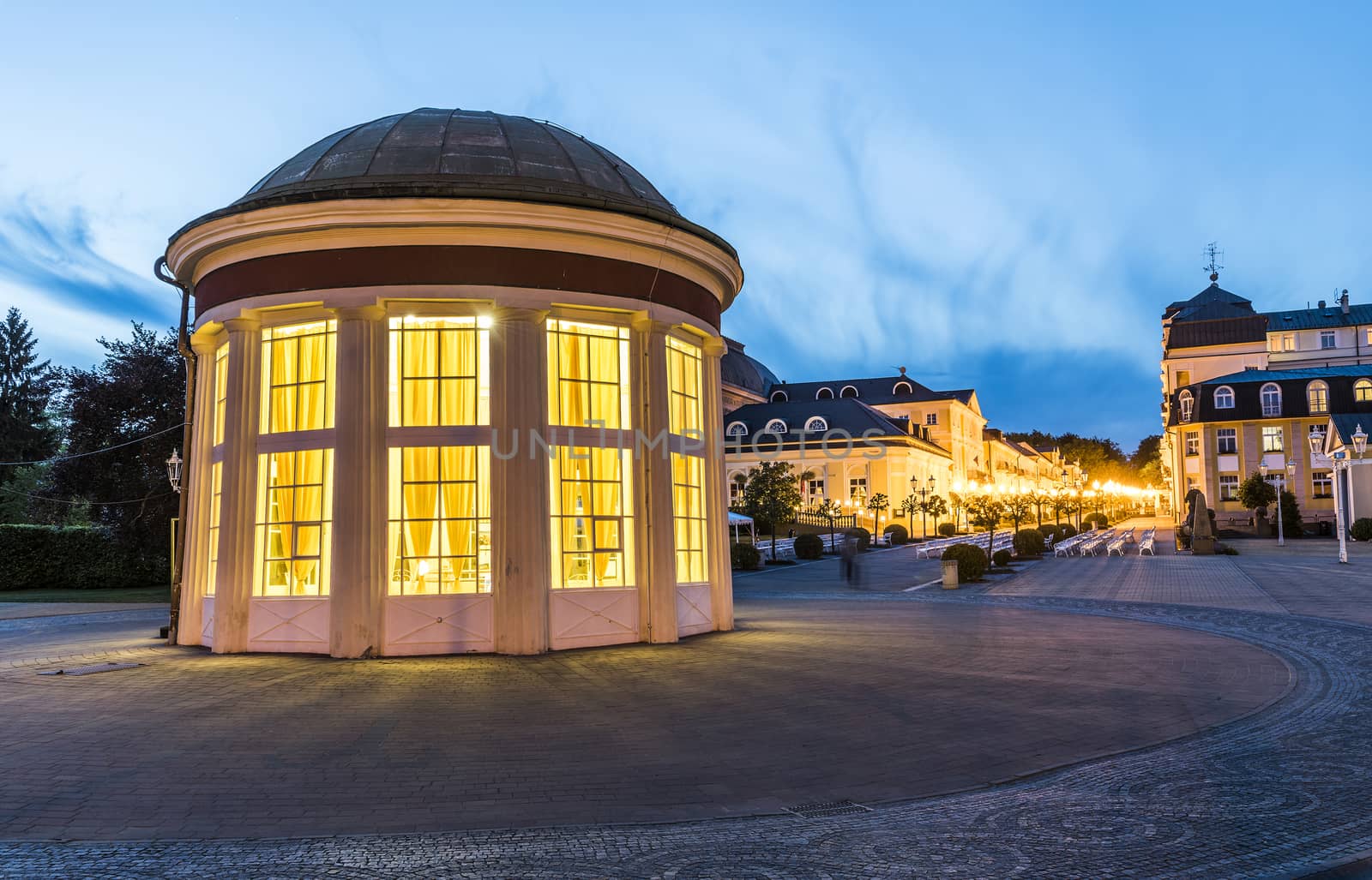 Frantisek Pavilion which houses Frantisek mineral spring belongs to the oldest and most famous structures in Frantiskovy Lazne Spa town in the North Czech Republic.