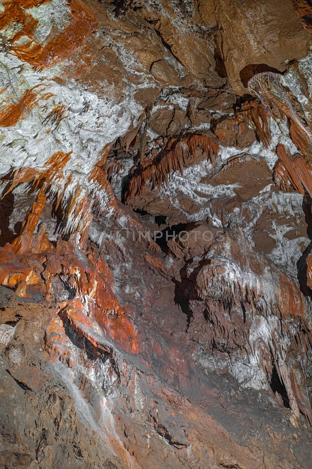 Underground cave texture closeup photo with limestone