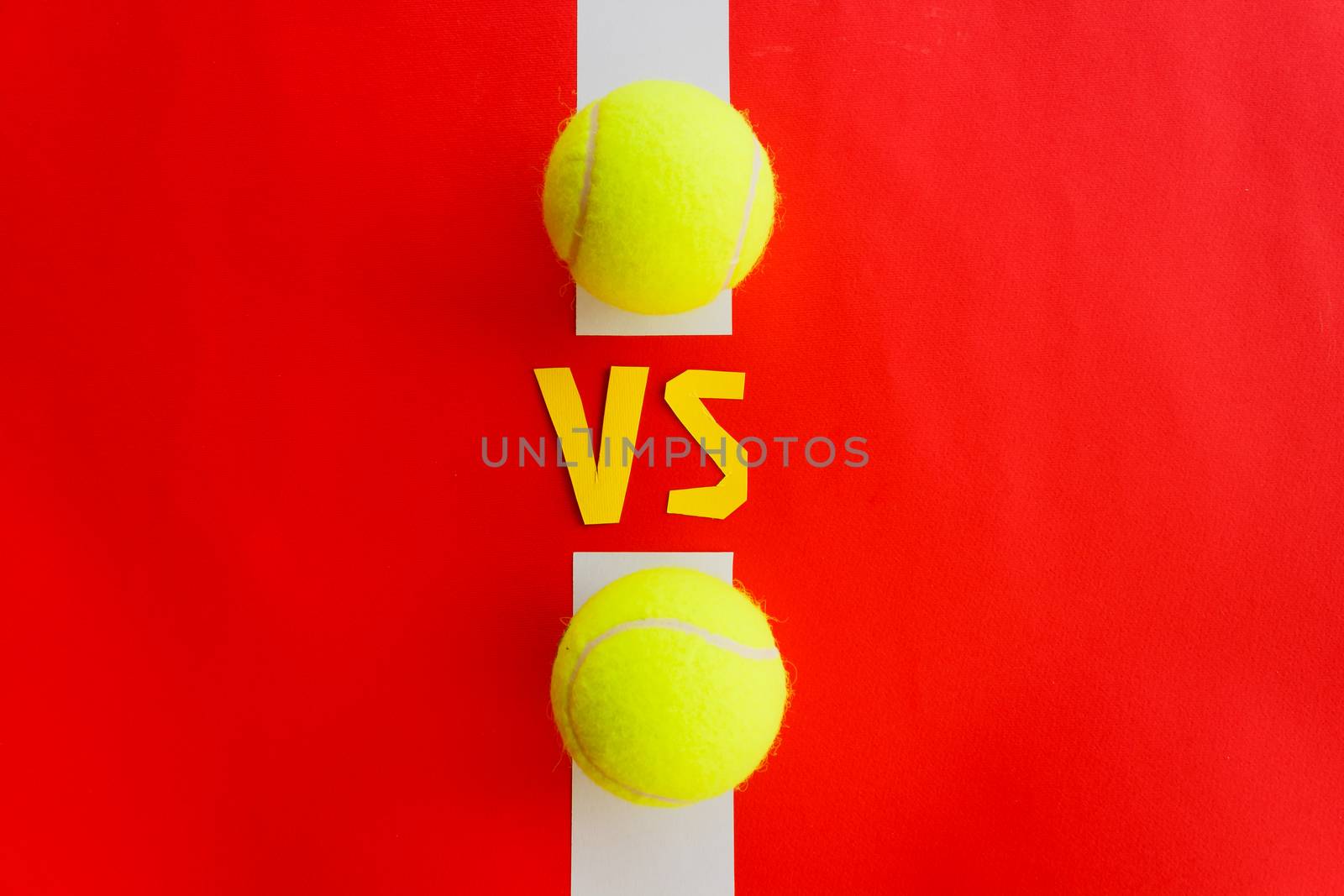 the abbreviation vs of the Latin word versus it is used in tennis  to indicate the match between two teams or players