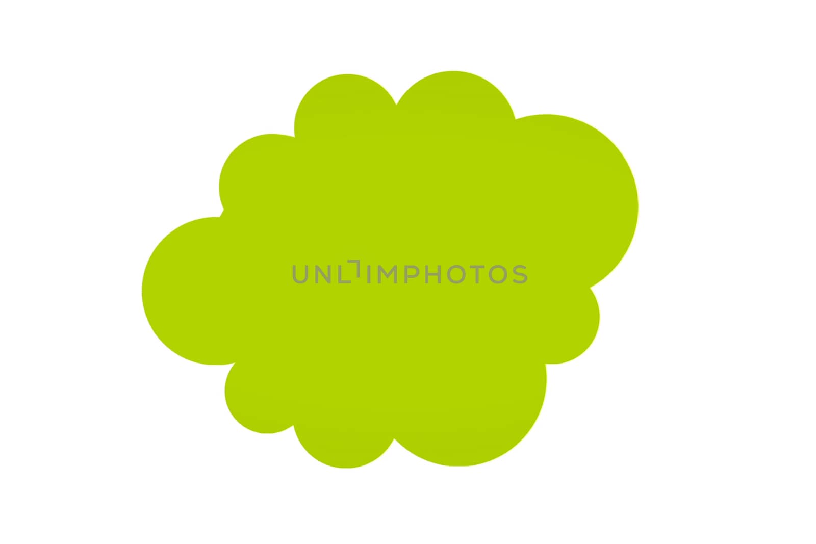 Green cloud on a white background. A symbol of hydrocarbon pollution.