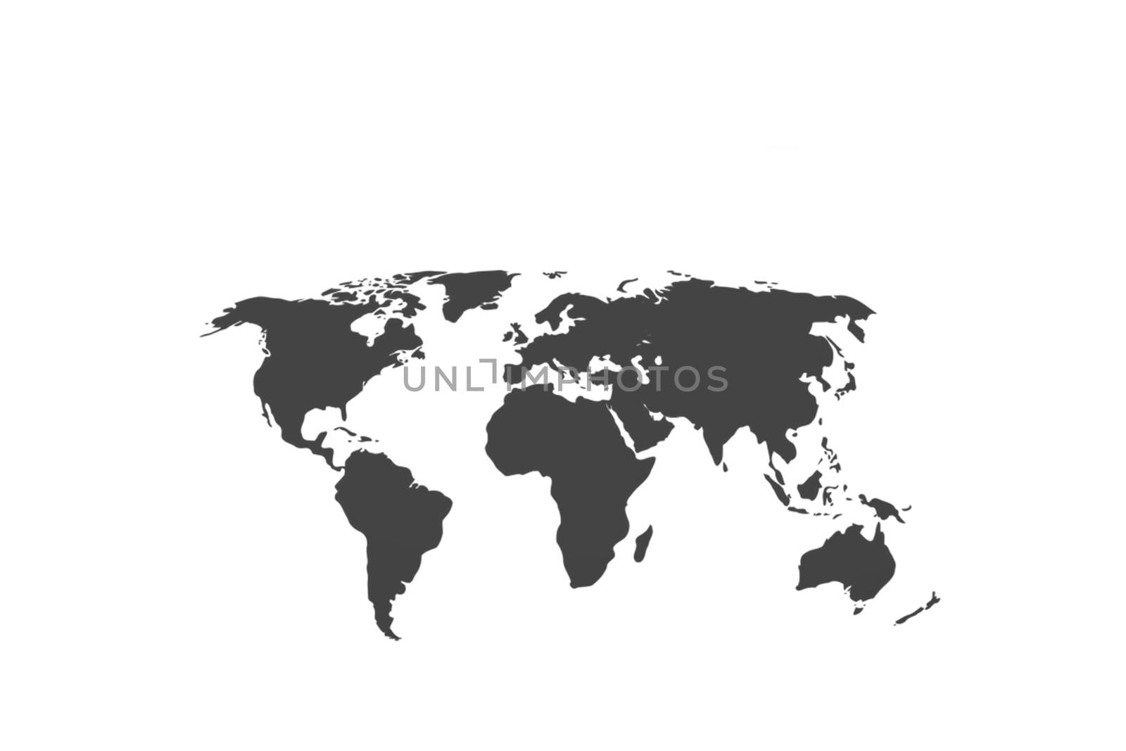 A map of the world against a white background. Illustration of gray, map of the world.